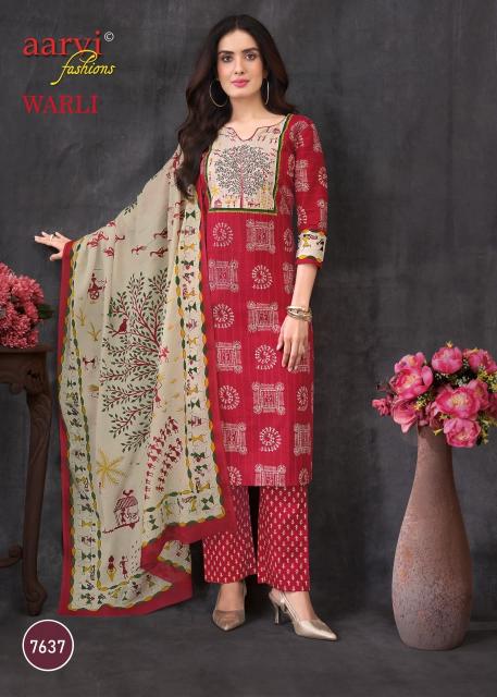 Aarvi warli vol-1 cotton satin kurtis wholesale